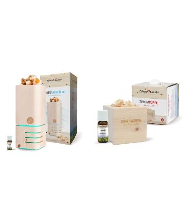Stone family room fan Swiss pine aroma diffuser & original stone cubes set natural aroma diffuser set with pine chips and 10ml stone pine oil unique stone pine scent of the stone family bundle with stone cubes set