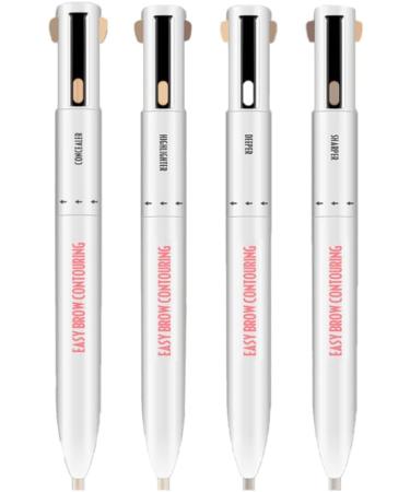Eyebrow Contour Pen 4 in 1 Makeup Pen Multifunctional Long Lasting Rotate Defining Highlighting Eye Brow Pencil Blonde 1# Blonde - Buy Online on GoSupps.com