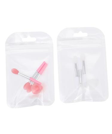 Angoily 2 Sets Lip Stick Dust Facial Tools Lip Applicator Eye Shadow Applicators Silicone Scrubber for Lady Tools Cosmetic Applicator Brush Miss Silica Gel
