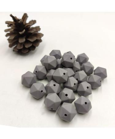 30pcs Light Gray 17mm Silicone Icosahedron Pearl Beads for Mom Necklace Making - Buy Online on GoSupps.com