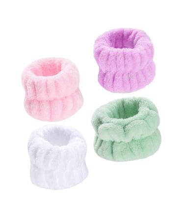 Hemobllo 4paires Bracelets Pour Laver Le Visage Et Anti-transpiration De Bandeaux Confortables Et Filles Pour Sport Spa
