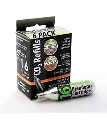 16g Threaded CO2 Cartridges 6-Pack for Mole-Zap/Ant Zap - Refill Pack - Buy Online on GoSupps.com