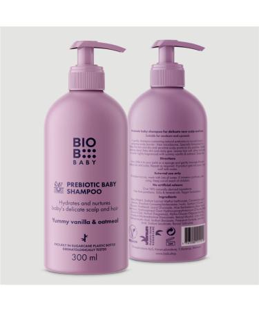 BioB Prebiotic Natural Baby Shampoo - 10oz | Gentle Cradle Cap Treatment for Newborns | Soothes Eczema, Seborrheic Dermatitis & Psoriasis | Tear-Free, Itchy Scalp Relief for Kids - Buy Online on GoSupps.com