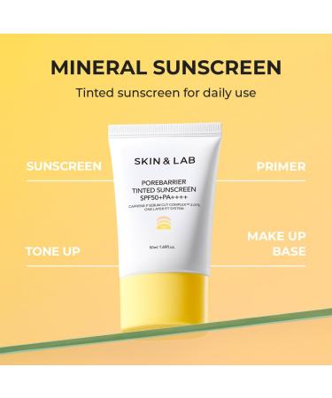 Porebarrier Tinted Moisturizer SPF 50 - Lightweight Beige Base Makeup for All Skin Types | SKIN&LAB - Buy Online on GoSupps.com