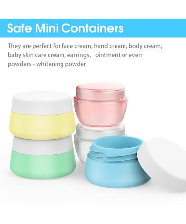 6 Pack Leakproof Silicone Travel Jars 0.67oz - Travel Size Containers for Toiletries - Hard Sealed Lids for Face, Hand, Body Cream - 6 Pieces - Buy Online on GoSupps.com