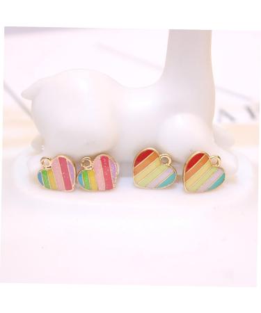 DIYEAH 60 Pcs Peach Heart Drop Oil Pendant Enamel Heart Charms Diy Pendant Alloy Accessories Gold Powder - Buy Online on GoSupps.com