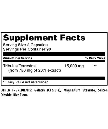 Amazing Formulas Tribulus 750 Mg Extract 20:1Supplement | 15000 Mg Equivalent | 180 Capsules | Non-GMO | Gluten-Free | Made in USA - Buy Online on GoSupps.com