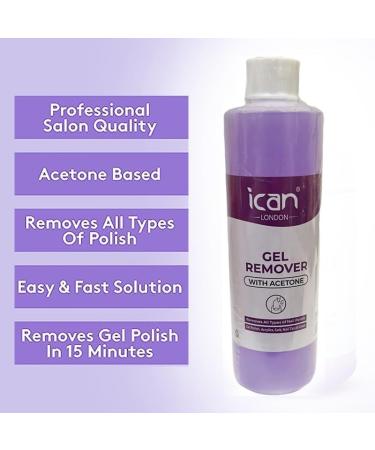 ican London Gel Polish Remover Acetone Salon UV LED Nail Polish Cleaner 500ml - Buy Online on GoSupps.com