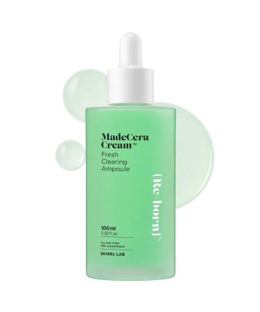 SKINRxLAB Made Cera Cream Fresh Clearing Ampoule Serum 100ml (3.38 fl.oz.) - Pore Minimizing and Cooling Serum for Acne-Prone Skin Calming and Hydrating Flaky Skin with Cica Tea Tree and Ceramide