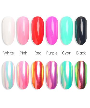 White Pearl Chrome Nail Powder - Holo Glitter for Stunning Nails | Aurora Ice Shimmer Pigment Powder (2pcs) | Gzsyy - Buy Online on GoSupps.com