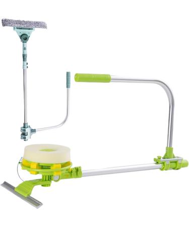 Double Sided Window Cleaner 2-in-1 Rotating Glass Cleaner Tool with Telescopic Pole U Shaped Outdoor Window Cleaner Round Head Cleaning Supplies - Buy Online on GoSupps.com