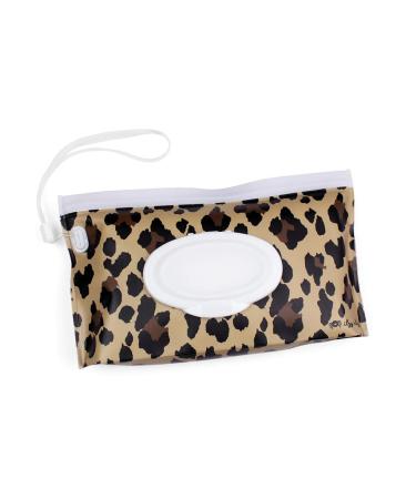 Itzy Ritzy Reusable Wipe Pouch - Leopard Print | Holds Up to 30 Wet Wipes | Silicone Wristlet Strap Included - Buy Online on GoSupps.com