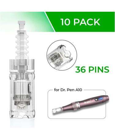 Dr. Pen Ultima A10 Replacement Cartridges - 10 Pack - 0.25mm 36 Pins Bayonet Slot - Disposable Parts - Buy Online on GoSupps.com