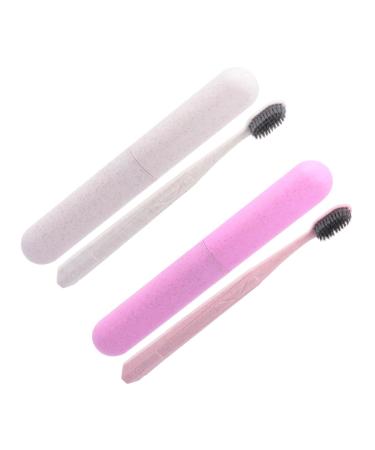 Frcolor 2 Partly toothbrush set gum care toothbrush tooth cleaning tool ultra toothbrush toothbrush with long grip 1 piece (1 -pack) sorted color