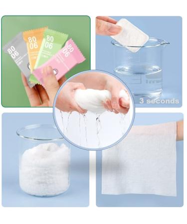 QUALIALL Premium Compressed Towels - 100% Pure Cotton Washcloth for Camping or Travel - Buy Online on GoSupps.com
