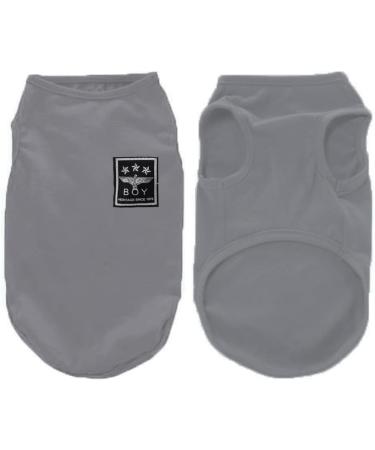 Soft & Breathable Dog Clothes for Small Dogs | Cotton T-Shirts & Costumes | Dog Sunscreen Apparel (L Gray) - International Shipping Available - Buy Online on GoSupps.com