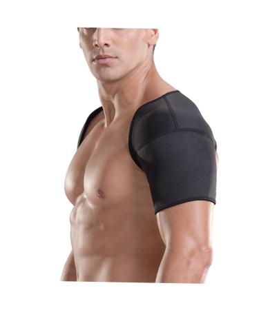 FRCOLOR Adjustable Sports Shoulder Pads & Rotator Cuff Brace - Dual Shoulder Sleeve for Weightlifting Breathable Support Strap (M Black - Buy Online on GoSupps.com