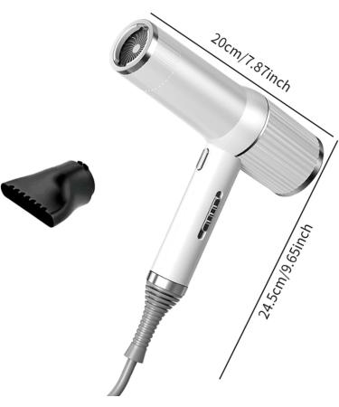 OIIBWQ High Powerful Hair Dryer Blow Dryer Hair Styling Tool with Nozzle for Salon Travel White 1 Nozzle - Buy Online on GoSupps.com