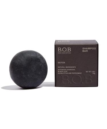 B.O.B BARS OVER BOTTLES Detox Solid Shampoo Bar | For Man | 3 in 1: Hair  Beard & Body Wash | Flaky Scalp  Haircare | Dandruff Control | Natural  Vegan | Plastic Free | Waterless & Zero Waste 2.8 Ounce (Pack of 1)
