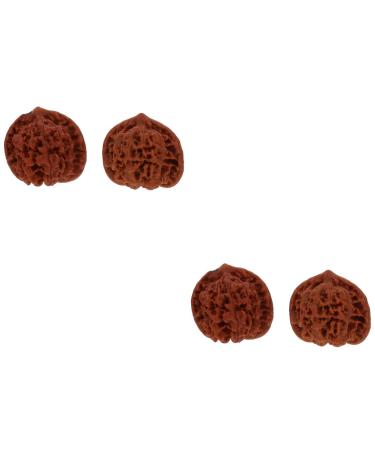 Healeeved 4 pieces walnut-fitness handball hand training balls walnut hand massage-baoding-ball walnut massage balls Chinese handmade balls muscle balls walnut core sport lip gloss