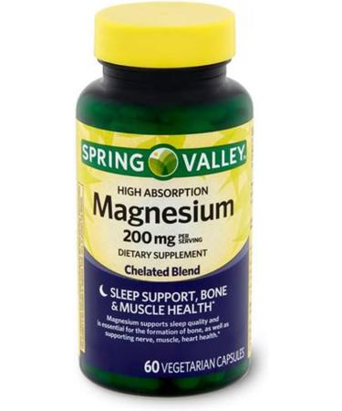 H4U Magnesium Sleep Support Bone & Muscle Health Dietary Supplement Vegetarian Capsules 200 mg 60 Count - Buy Online on GoSupps.com