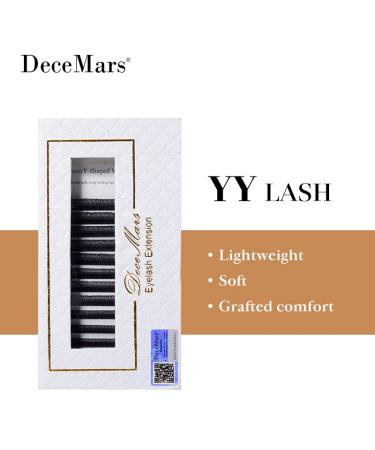 DeceMars YY Shape Black Brown Eyelashes Extensions C/D Curl | 8mm Black-D-0.07 - Buy Online on GoSupps.com