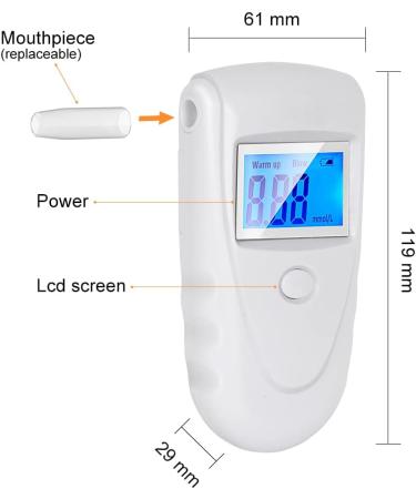 Ketone Breath Tester  Ketosis Meter  Keto Breathalyzer with 10pc Mouthpieces(mmol/L Display Units) Black-a - Buy Online on GoSupps.com