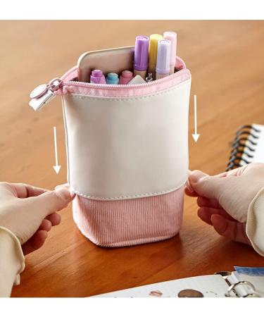 Friinder Telescopic Pen Pencil Holder Stationery Case PU Corduroy Retractable Bag Green - Perfect Holiday Gift - Buy Online on GoSupps.com