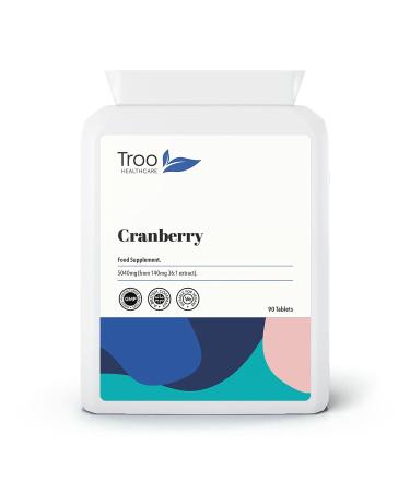 Cranberry Supplement 5040 mg 90 Vegan Tablets - One Easy Swallow Tablet Per Day - High Strength Extract from Vaccinium Macrocarpon Cranberries - for Men and Women - 3 Month Supply