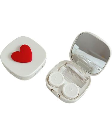 Aooower Eye Contacts Etui - Travel-Friendly Sweet Heart Design for Girls & Women | Leakage-Proof Compact Contact Lens Holder (Violet Square & Heart) - Buy Online on GoSupps.com