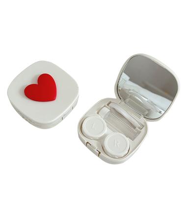 HNsdsvcd Portable Contact Lens Box Square Heart Shaped Travel Storage Case Pocket Size Contact Lens Box a