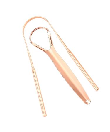 Rose Gold Stainless Steel Tongue Scraper Tongue Cleaner for Adults Semicircle Tongue Scraper Tongue Cleaner Cure Bad Breath Reduce Bad Breath Tongue Scrubber for Oral Care and Hygiene Oral Care