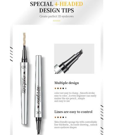  TiLLOw Blapee Eyebrow Pencil Atikisoi Eyebrow Pencil Eyebrow Pencil 4-Tip Microblade Brow Pen Long-Lasting Waterproof Natural Eyebrow Pen(2PCS) (Black) - Buy Online on GoSupps.com