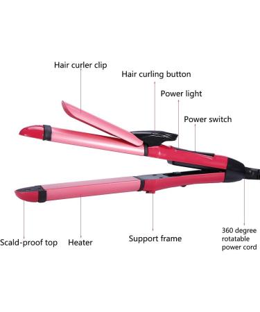 Buy 2-in-1 Ceramic Hair Straightener & Curler - Fast Heating Hair Styling Tools for All Hair Types (Red) - International Shipping Available - Buy Online on GoSupps.com