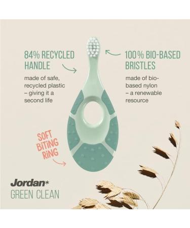 Jordan Step 1 Green Clean Toddler Toothbrush | Sustainable Baby Toothbrush 0-2 Years | Extra Soft Bristles | Recycled Handle | Pack of 3 - Buy Online on GoSupps.com