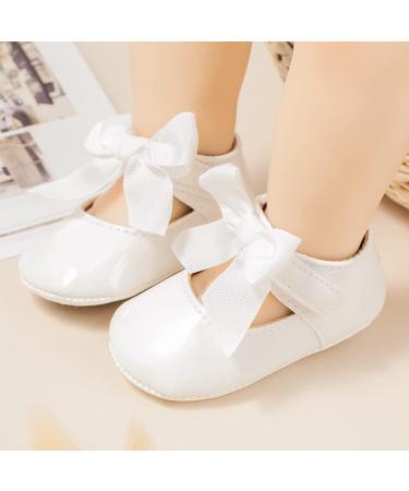 CENCIRILY Baby Girl Mary Jane Shoes | Anti-Slip Soft Sole Princess Flats | 12-18 Months | White - Buy Online on GoSupps.com