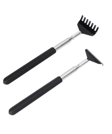 Vocibo back scratches pull -out 2 pieces of scratch hand back scratches back scratcher scratch arm back back scratch stainless steel for scratching the head and back body massage (black)