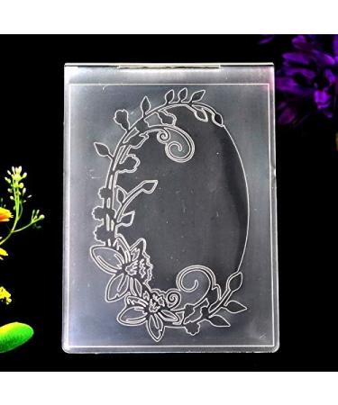 Kwan Crafts Flowers Leaves Oval Frame Plastic Embossing Folder - 10.5x14.5cm for Card Making & Scrapbooking - Buy Online on GoSupps.com