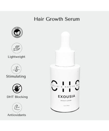 Chelle's Haute Seat Hair Growth Serum - Lightweight Plant-Based & Cruelty-Free | Reduce Shedding Strengthen Hair & Block DHT for Thicker Fuller Hair - Buy Online on GoSupps.com