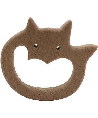Wendysun 5pcs Cartoon Wood Teether Set - Natural Animal Bat Shape Baby Teething Beech Teether DIY Toy - Buy Online on GoSupps.com