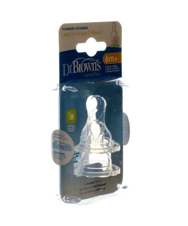 Dr. Brown's Natural Flow Level 3 Silicone Nipples 6m+ - 2 Pack - Buy Online on GoSupps.com