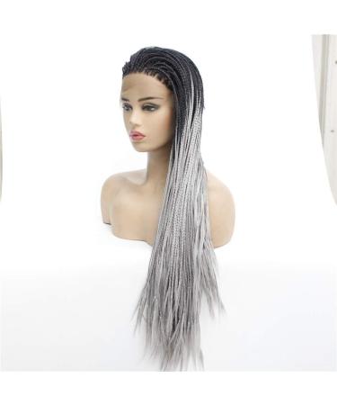 Shop Gradient Long Straight Front Lace Wig with Braids - International Shipping Available - Buy Online on GoSupps.com