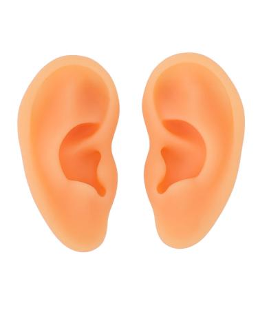 Ear Model 2pcs Silicone Ear Model Acupuncture Ear Models Soft Highly Simulated Artificial Display Ear Model Samples Widely Used Acupuncture Ear Model for Hospital Doctor Training Jewelry Education