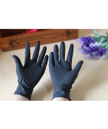 Buy Minkissy 10-Piece Reusable Black Latex Gloves - Ideal for Salon Hair Coloring Food Processing & Household Cleaning - Medium Size - Buy Online on GoSupps.com