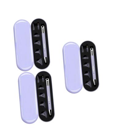 Healeved 3 Boxes Nail Art Glow Drill Pen Diy Pen Nail Drill Point Pen Diamond Applicator Pen Manicure Drawing Pen Decorating Tools Crystal Cosmetic Purple Plastic Electrical Tools