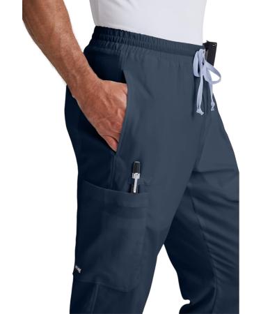 BARCO Grey's Anatomy Men's Evan Scrub Pant - Large Steel | Elastic Waist | Zip Fly | Straight Leg - Buy Online on GoSupps.com