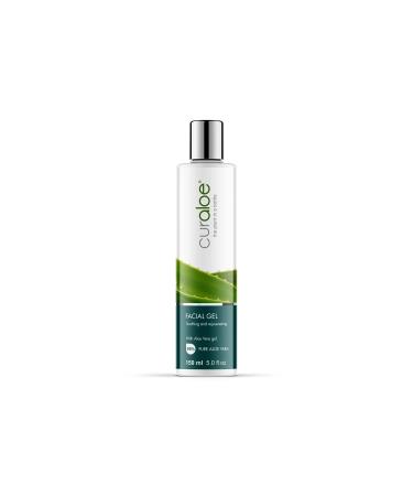 Curaloe Aloe Vera Facial Gel 95% Pure Organic Aloe | Naturally Soothes Dry Itchy Skin | Cools Sunburn | Moisturizes Oily Skin | Men and Women | Safe for Sensitive Skin & Delicate Facial Areas