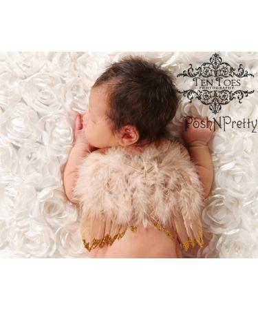 Natural Feather Angel Butterfly Wings - Newborn Baby Photo Prop in Various Colors | White Option Available - Buy Online on GoSupps.com