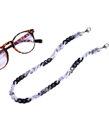 SBTRKT 5-Piece Acrylic Fiber Eye Chain for Sunglasses | Fashionable Durable Waterproof Modern Design | 72cm in Black & White - Buy Online on GoSupps.com