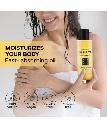 Anti Cellulite Massage Oil with Grapefruit & Tangerine Essential Oil - Natural Cellulite Remover for Skin Tightening & Firming | Unisex Formula with Green Coffee Oil - Buy Online on GoSupps.com